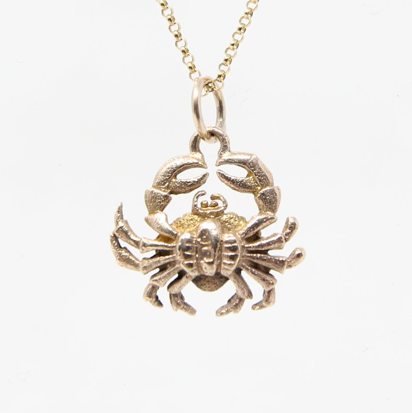 Vintage 1959 English Hallmarked Solid 9ct 9k Gold Crab Cancer Zodiac Pendant