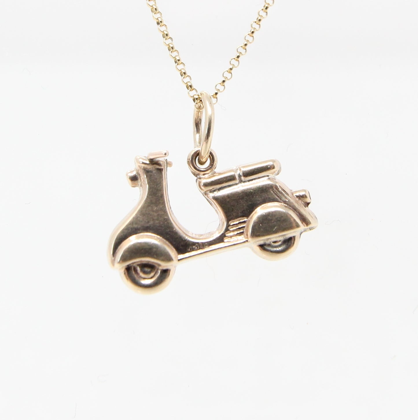 Vintage 1959 Chester Hallmarked Solid 9ct 9k Gold Vespa Scooter Pendant