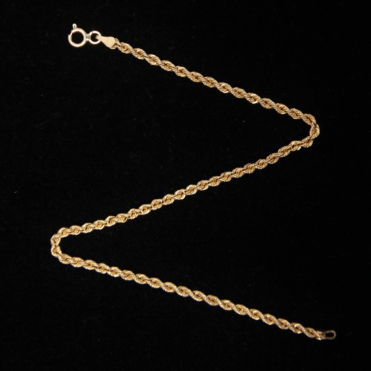 Vintage Hallmarked Solid 9ct 9k Gold Rope Chain Bracelet 7.25 ''