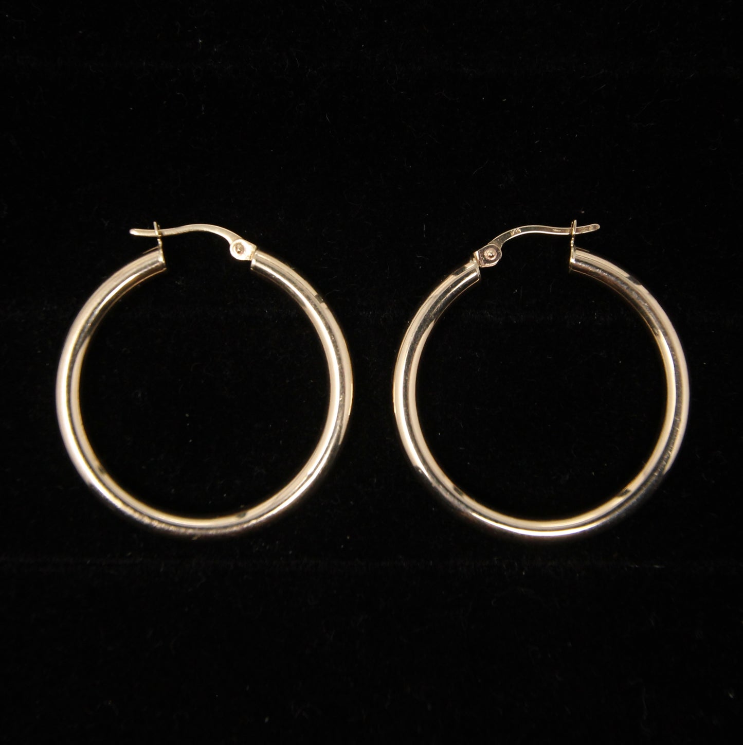 Vintage Hallmarked Solid 9ct 9k Gold Plain Smooth Large Hoop Earrings 3cm