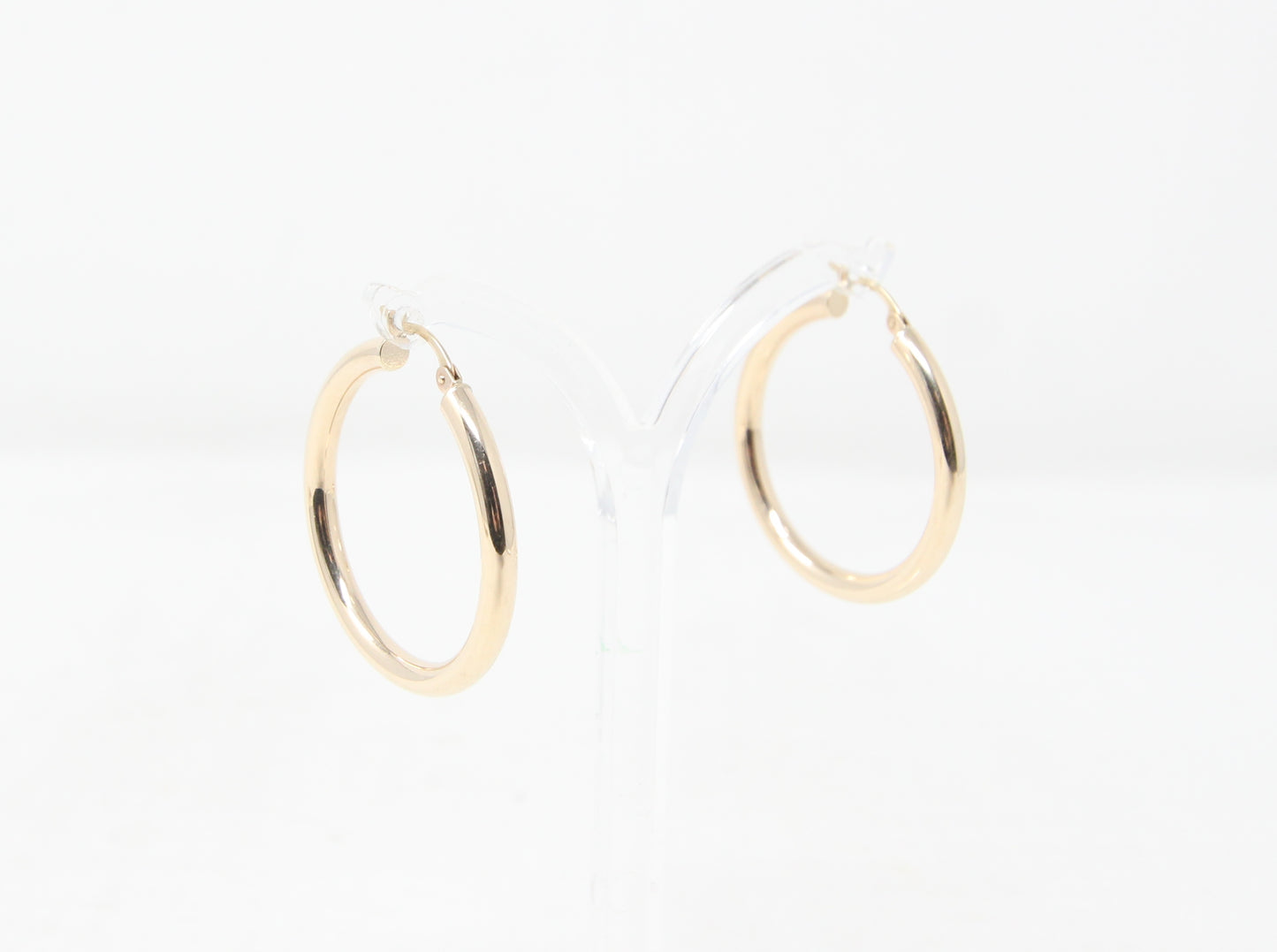 Vintage Hallmarked Solid 9ct 9k Gold Plain Smooth Large Hoop Earrings 3cm