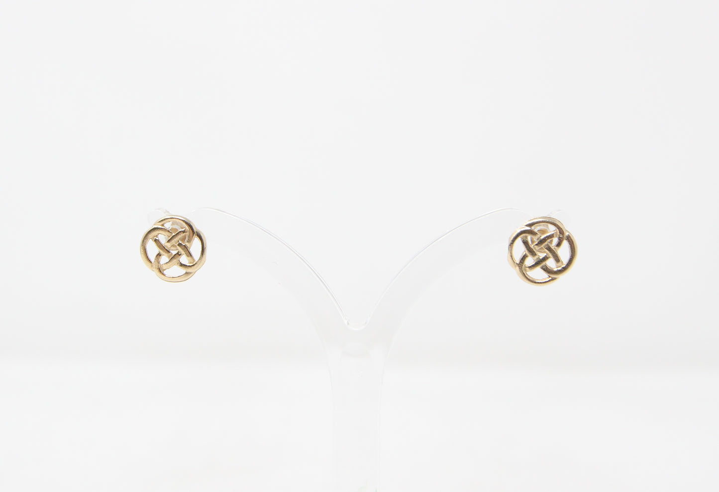 Vintage Solid 9ct 9k Gold Celtic Knot Stud Earrings