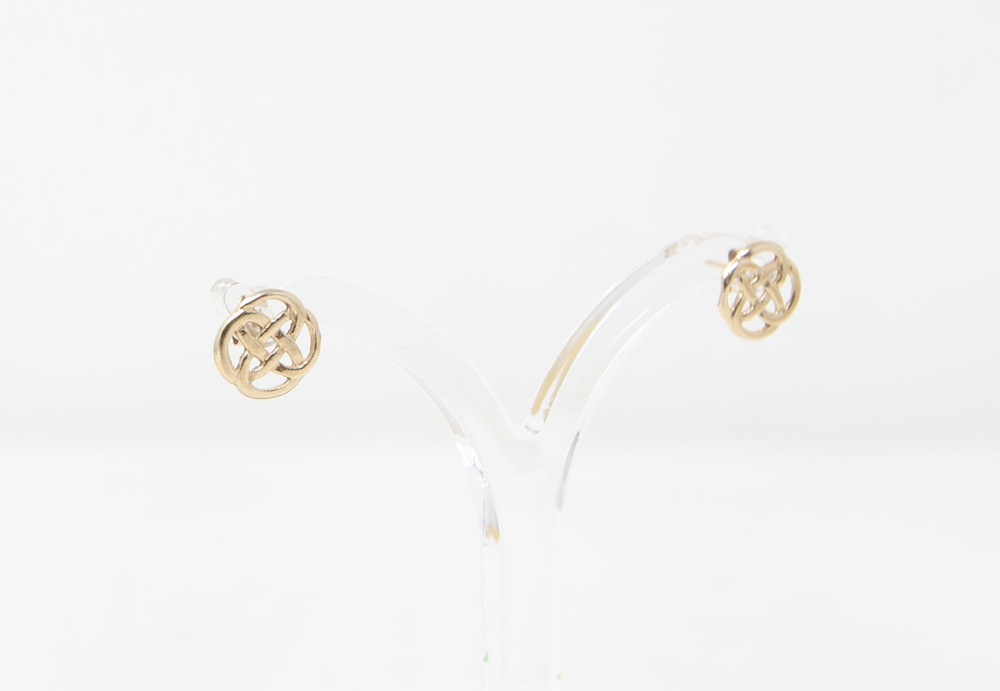 Vintage Solid 9ct 9k Gold Celtic Knot Stud Earrings