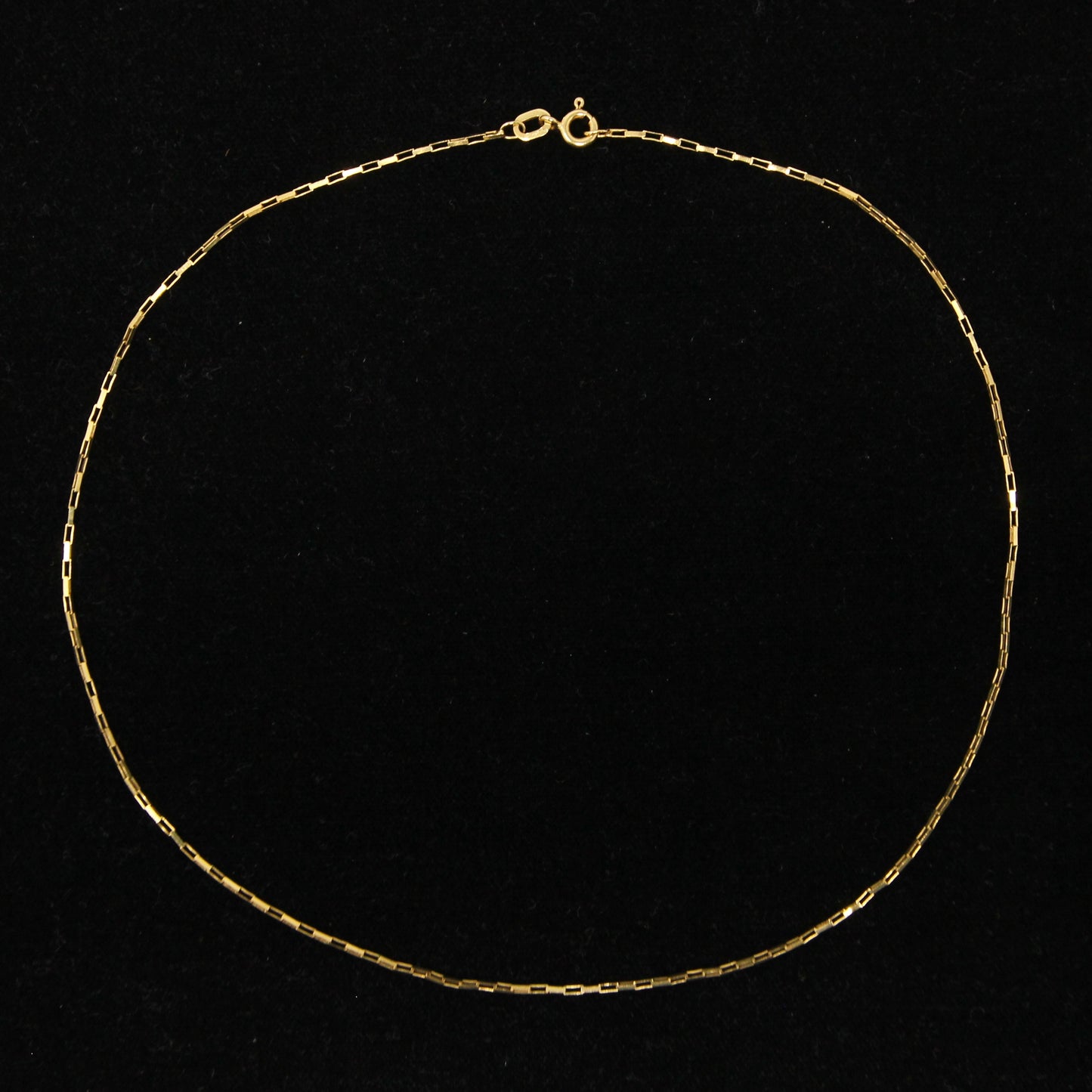 Vintage 1987 Hallmarked Solid 9ct 9k Gold Box Cable Chain Necklace 15''