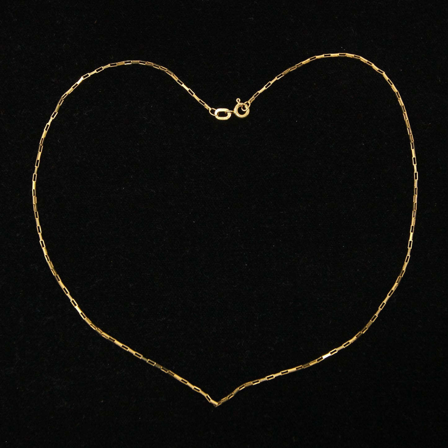 Vintage 1987 Hallmarked Solid 9ct 9k Gold Box Cable Chain Necklace 15''