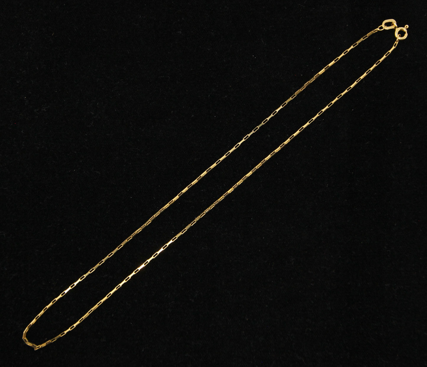 Vintage 1987 Hallmarked Solid 9ct 9k Gold Box Cable Chain Necklace 15''