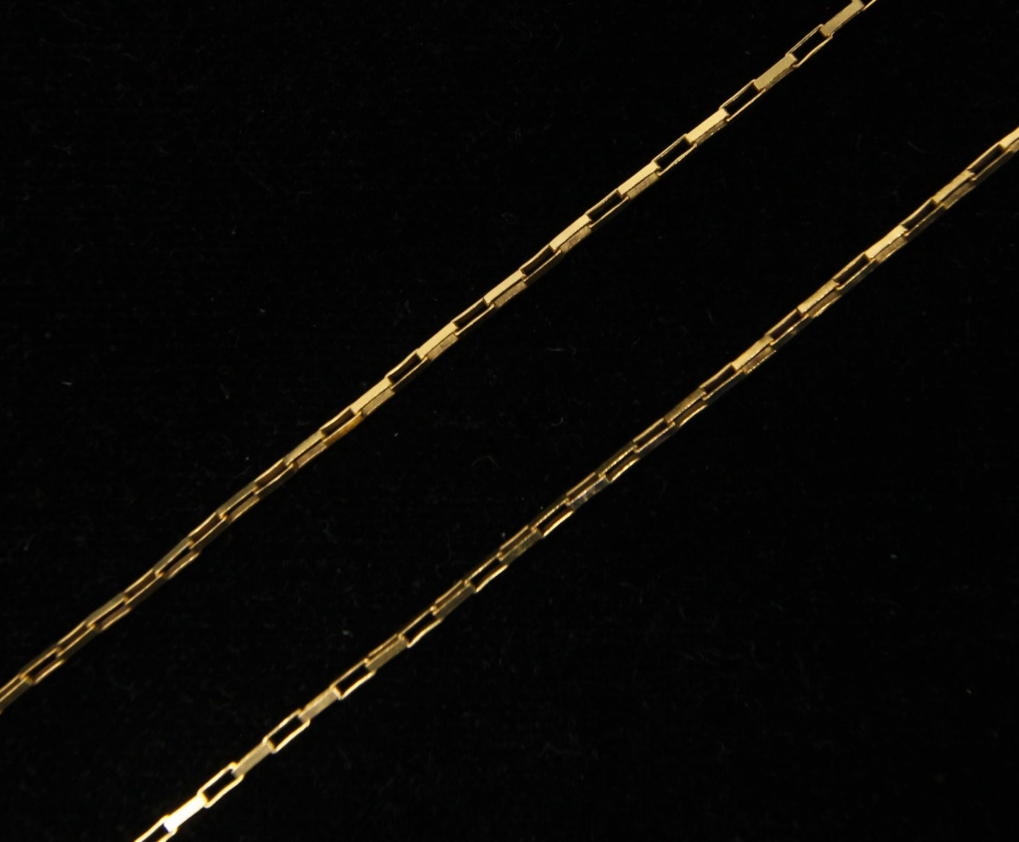 Vintage 1987 Hallmarked Solid 9ct 9k Gold Box Cable Chain Necklace 15''