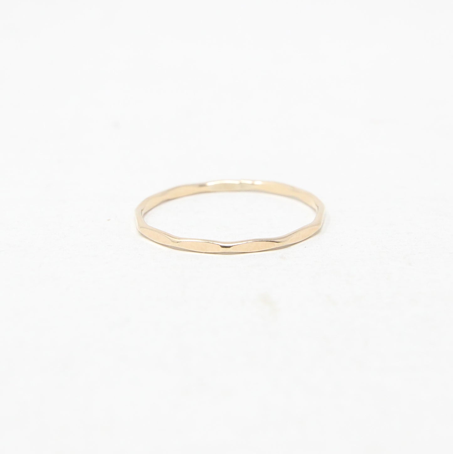 Vintage Solid 9ct 9k Gold Slim Facetted Stacking Band Ring Size N 1/2