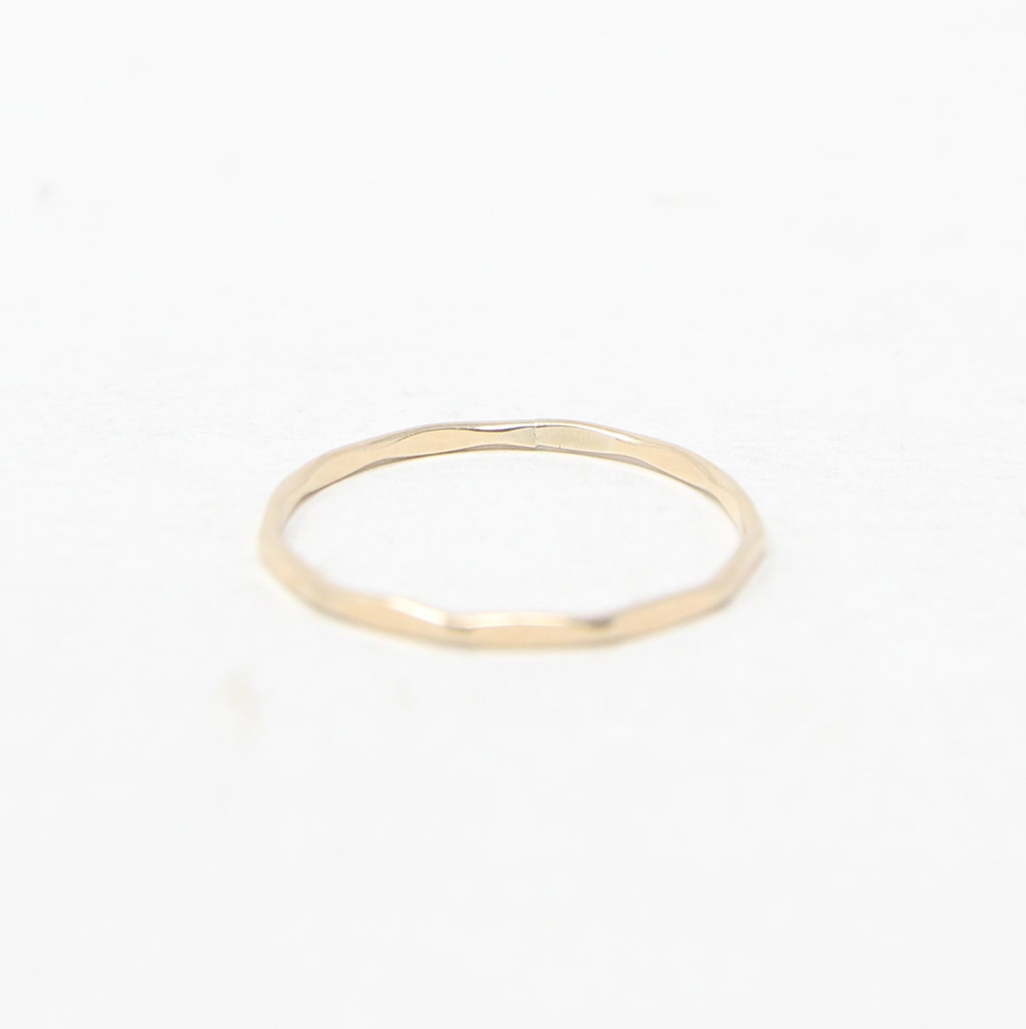 Vintage Solid 9ct 9k Gold Slim Facetted Stacking Band Ring Size N 1/2