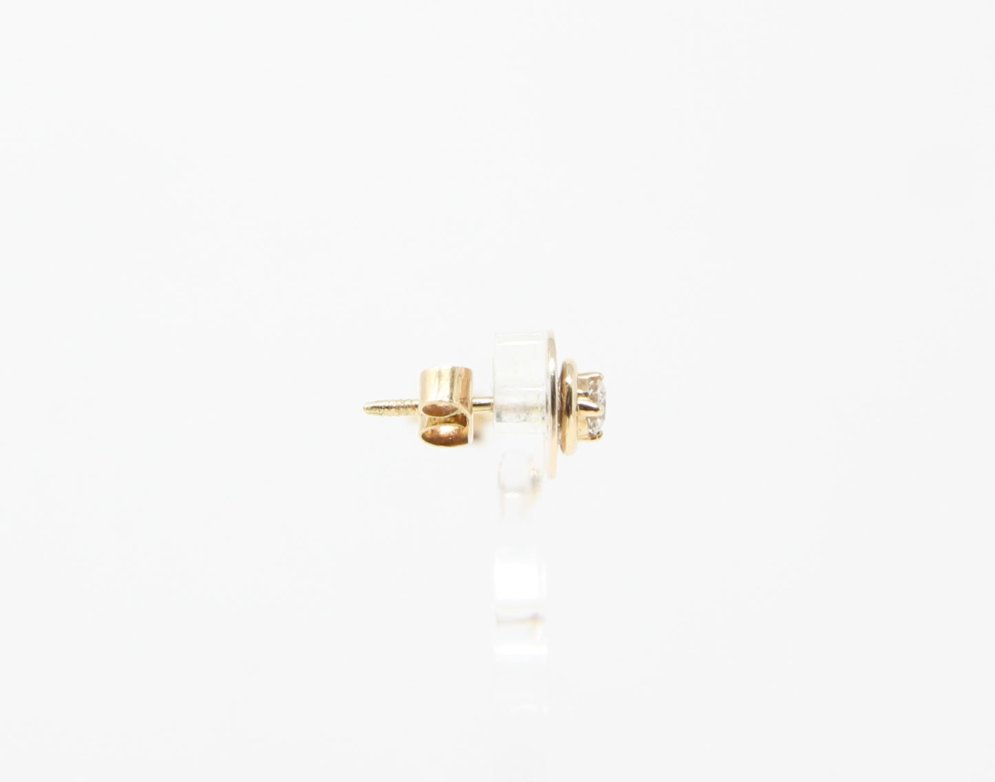 Vintage Hand Made Solid 18ct 18k Gold 0.2Ct Diamond Target Stud Earrings