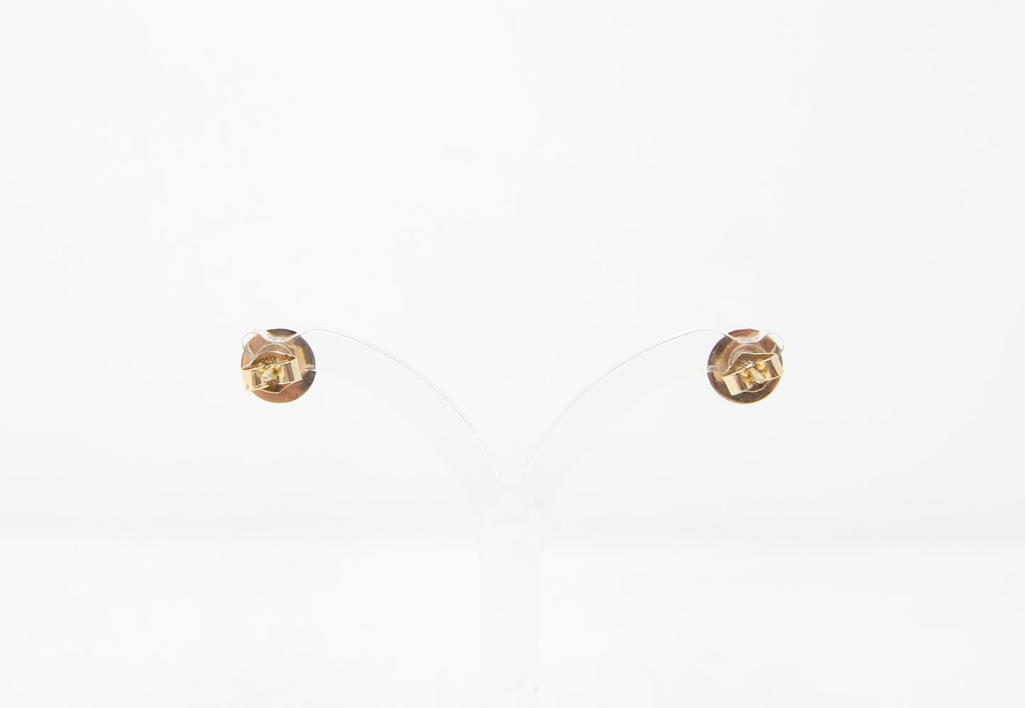 Vintage Hand Made Solid 18ct 18k Gold 0.2Ct Diamond Target Stud Earrings