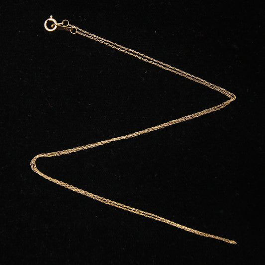 Vintage Hallmarked Solid 14ct 14k Gold Rope Trace Chain Necklace 19.5''