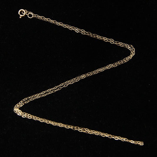 Vintage Hallmarked Solid 9ct 9k Gold Cable Trace Chain Necklace 16''