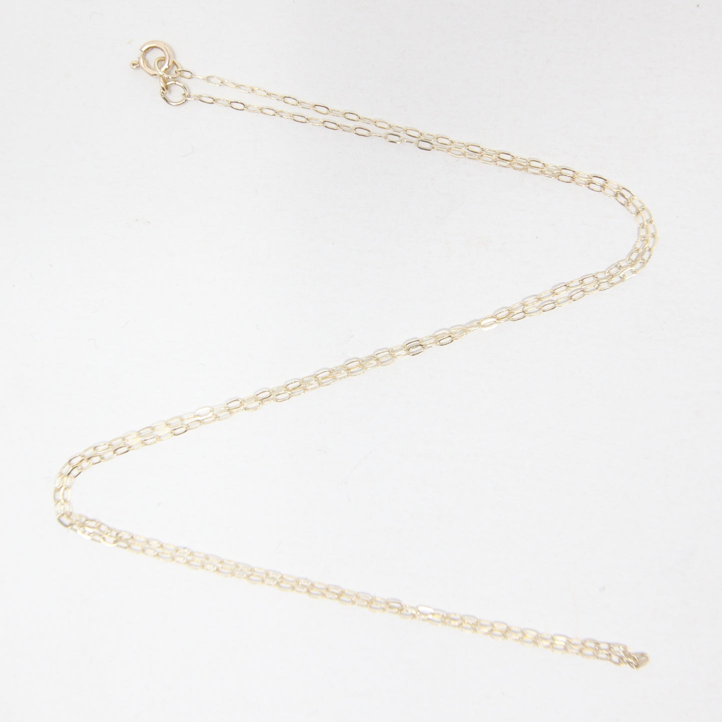 Vintage Hallmarked Solid 9ct 9k Gold Cable Trace Chain Necklace 16''