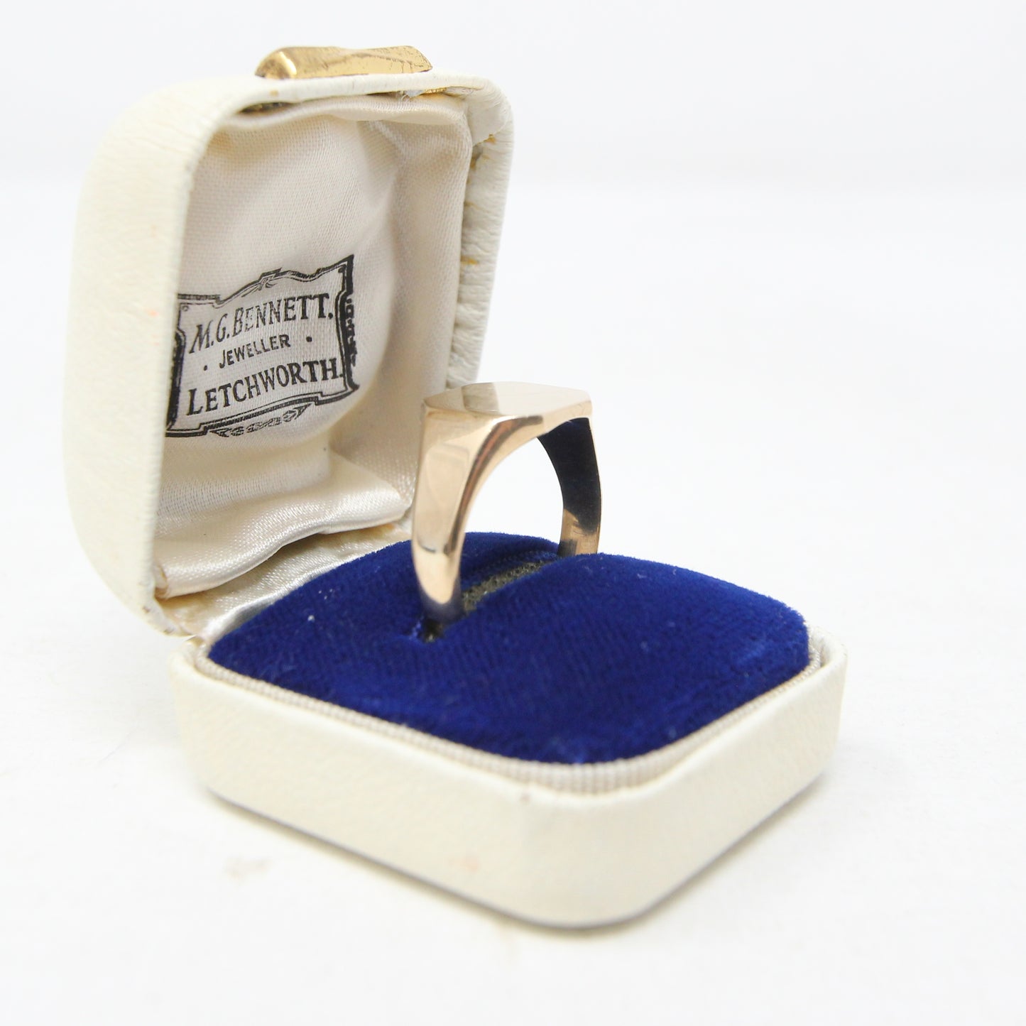 Antique Art Deco 1926 Hallmarked Solid 9ct 9k Gold Plain Signet Ring Size R 5.6g