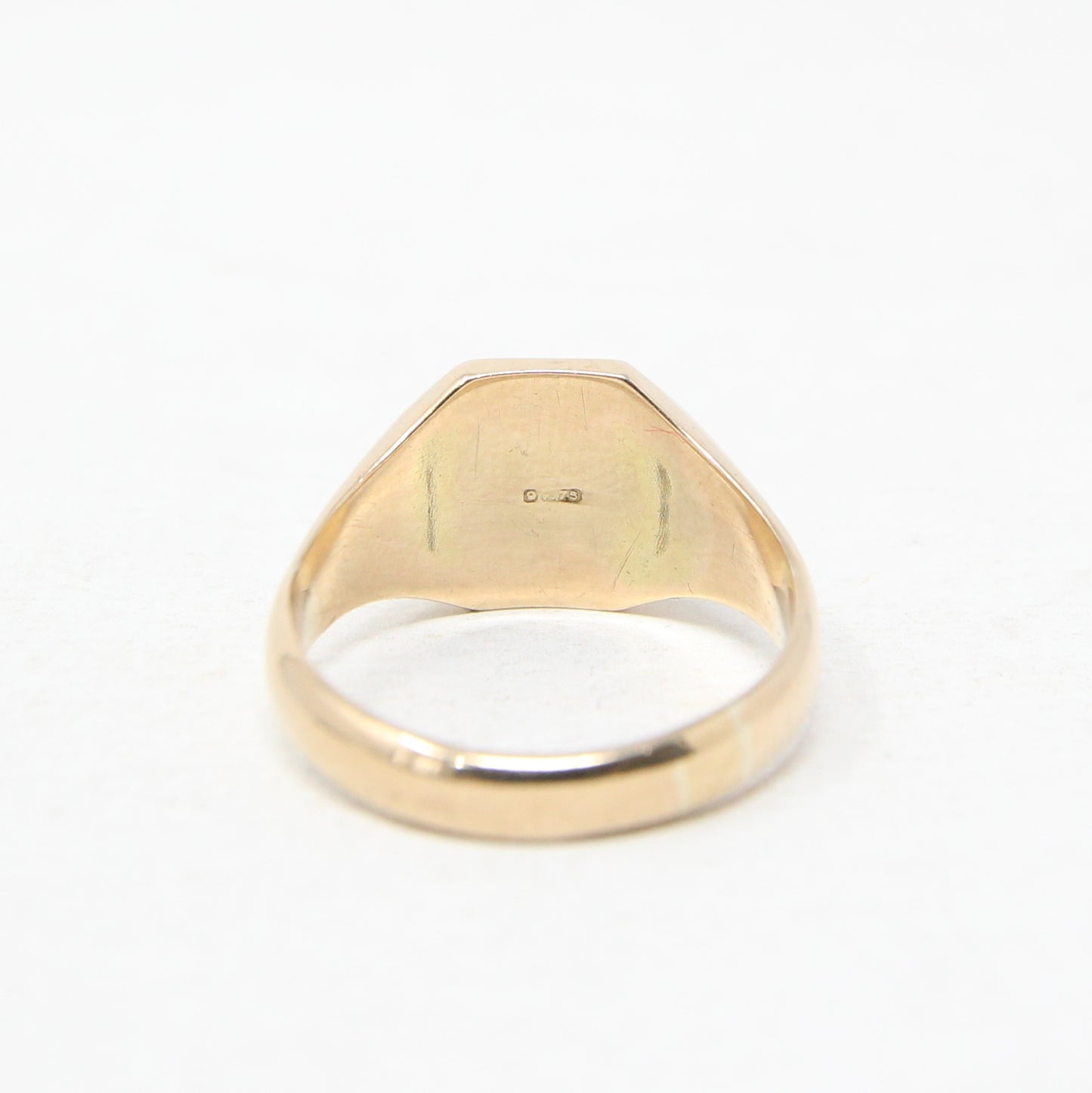 Antique Art Deco 1926 Hallmarked Solid 9ct 9k Gold Plain Signet Ring Size R 5.6g