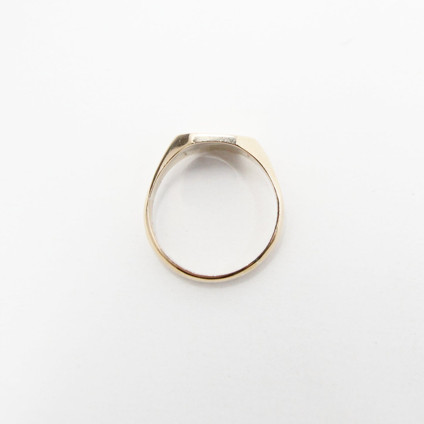 Antique Art Deco 1926 Hallmarked Solid 9ct 9k Gold Plain Signet Ring Size R 5.6g