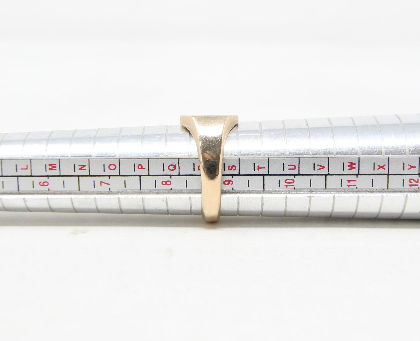 Antique Art Deco 1926 Hallmarked Solid 9ct 9k Gold Plain Signet Ring Size R 5.6g