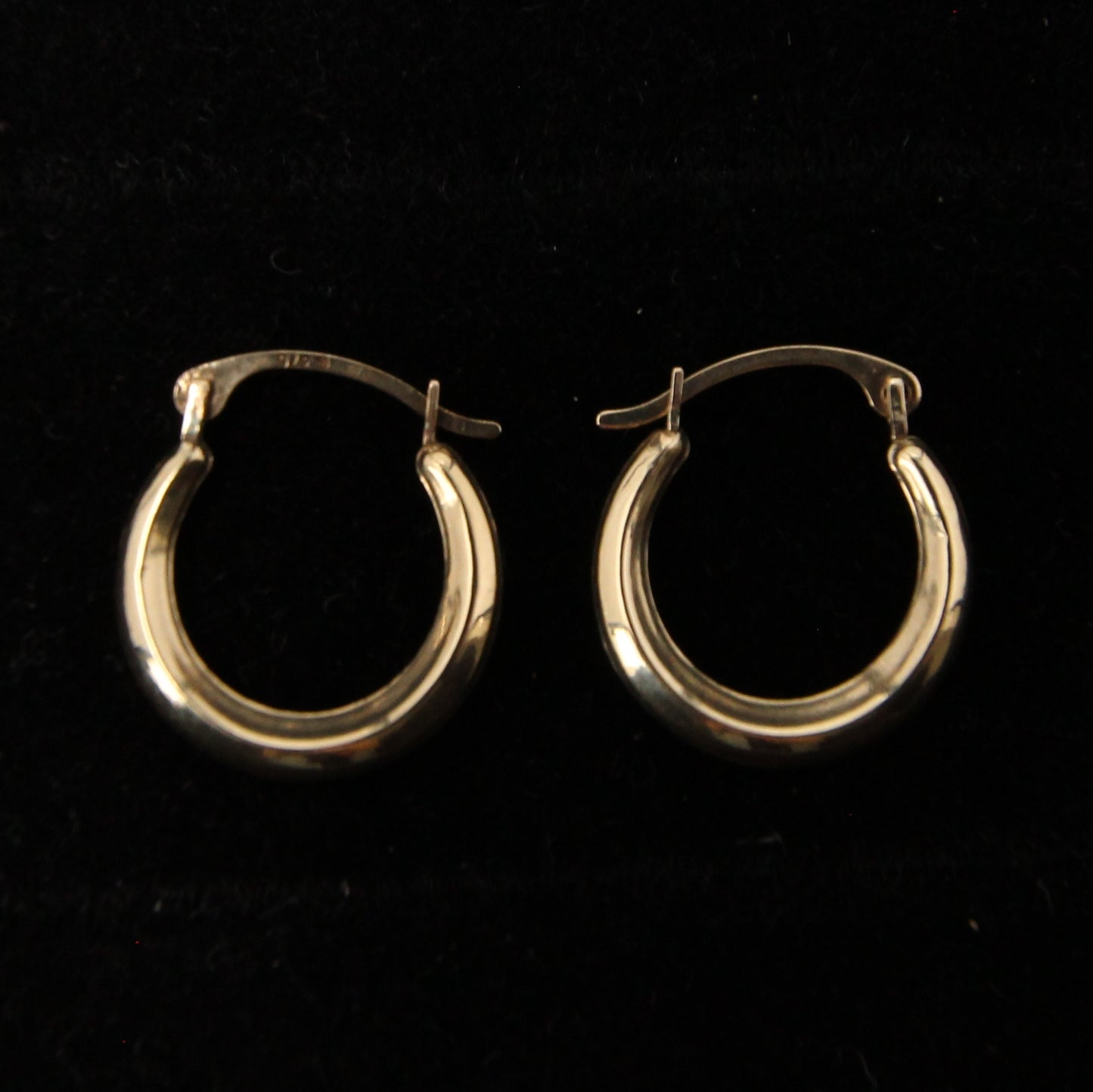 Vintage Hallmarked Solid 9ct 9k Gold Plain Hoop Earrings Hoops