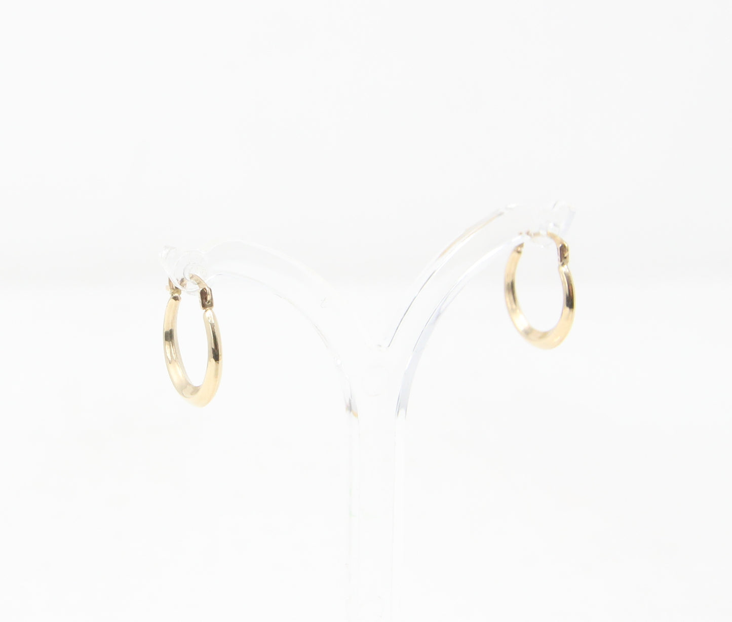 Vintage Hallmarked Solid 9ct 9k Gold Plain Hoop Earrings Hoops