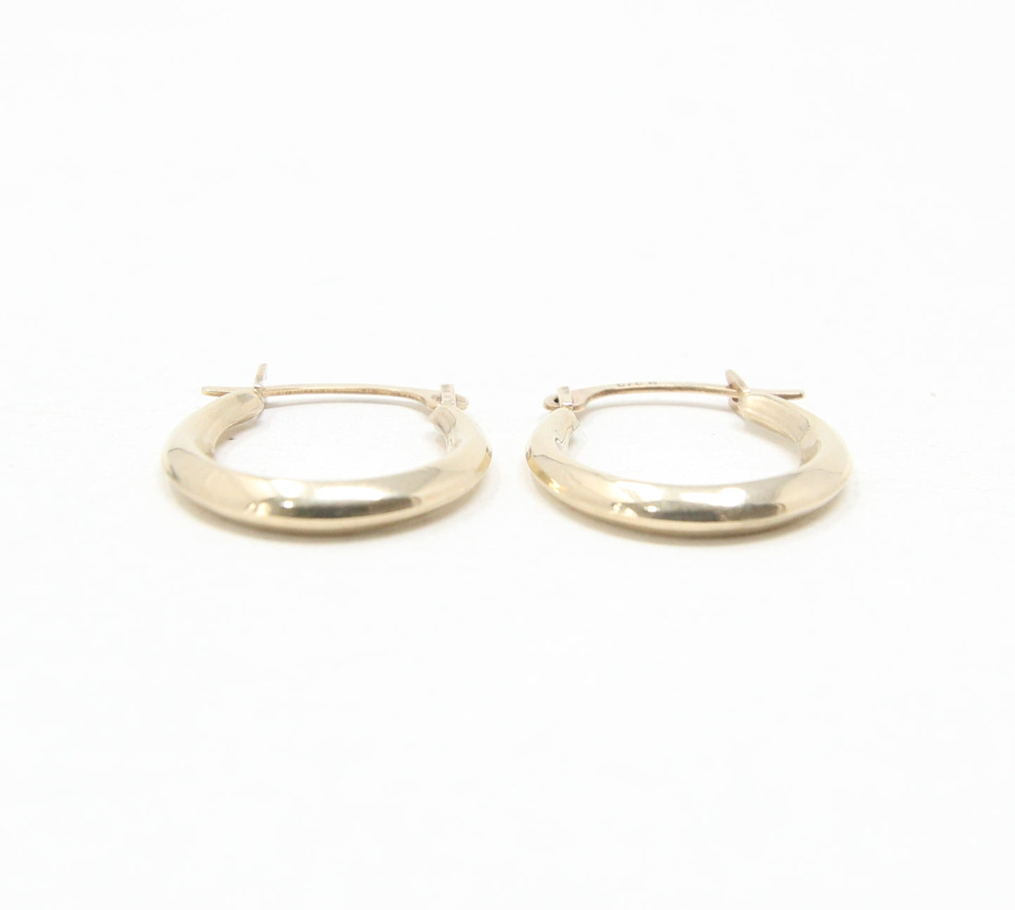 Vintage Hallmarked Solid 9ct 9k Gold Plain Hoop Earrings Hoops