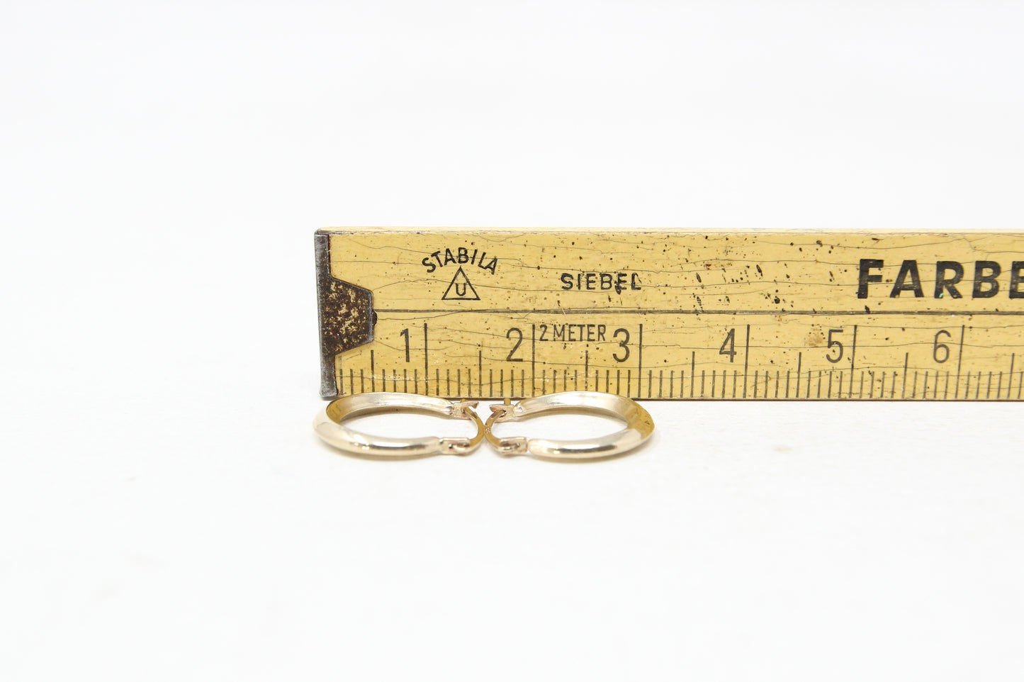 Vintage Hallmarked Solid 9ct 9k Gold Plain Hoop Earrings Hoops