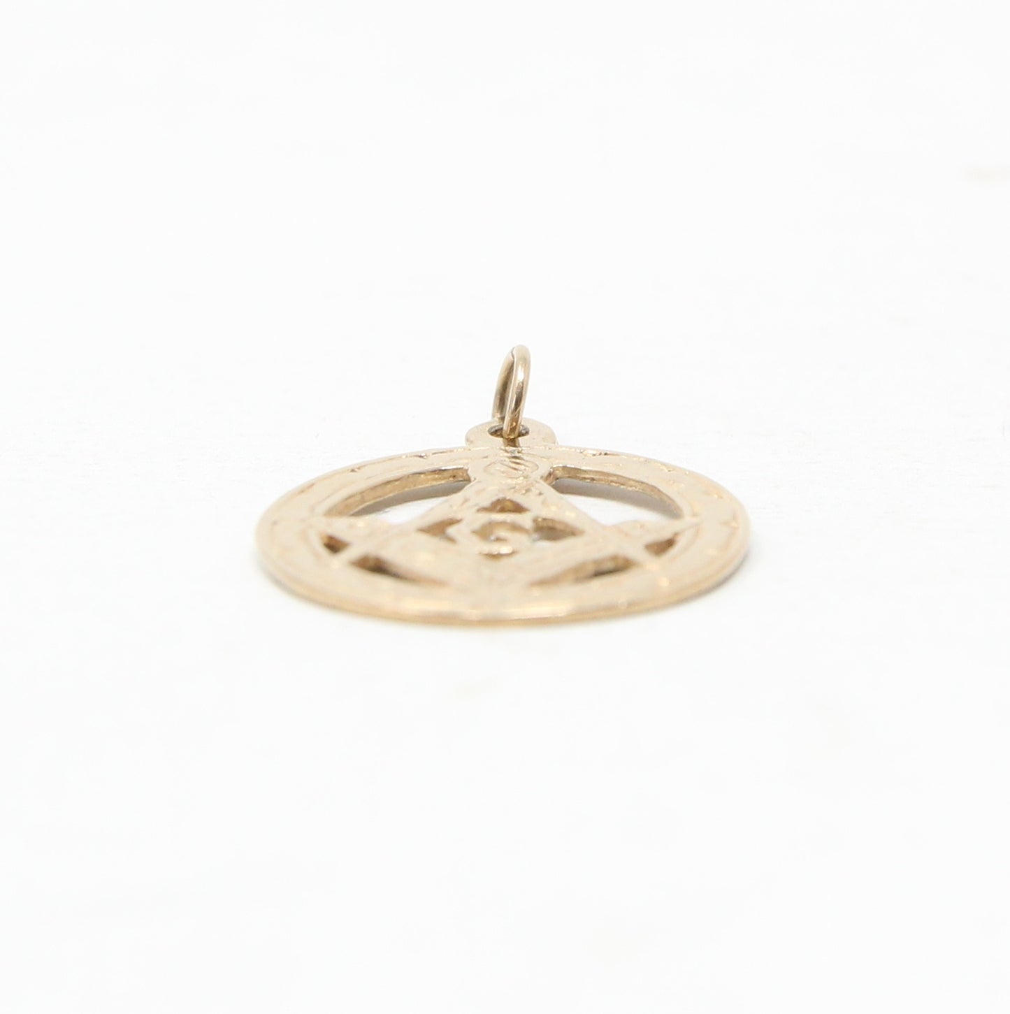 Vintage English Hallmarked Solid 9ct Gold Masonic Masons Pendant Charm