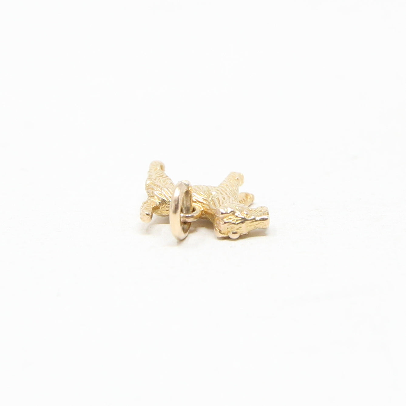 Vintage Solid 9ct Gold Terrier Dog Pendant Charm