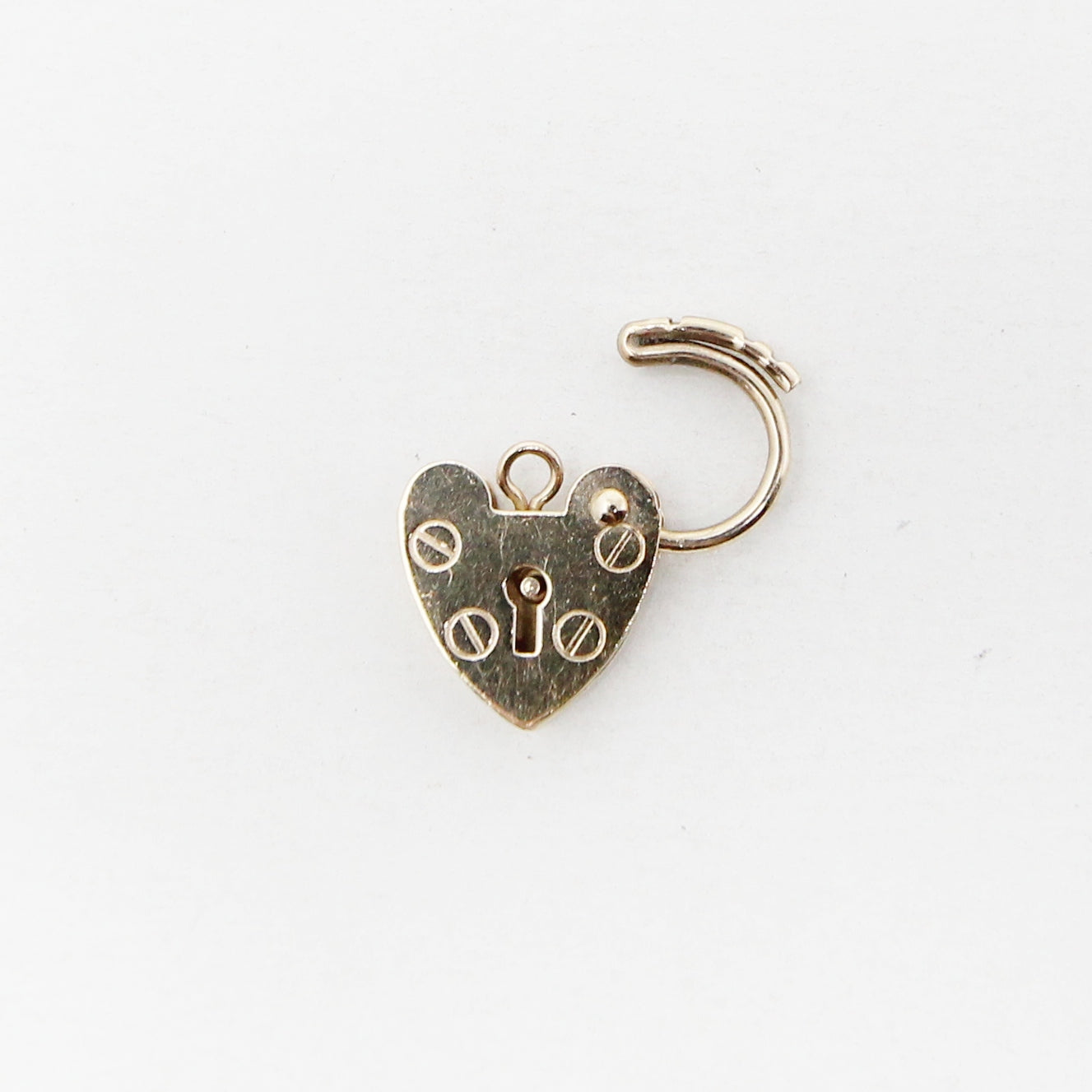 Vintage 1986 English Hallmarked Solid 9ct Gold Mini Heart Padlock Pendant