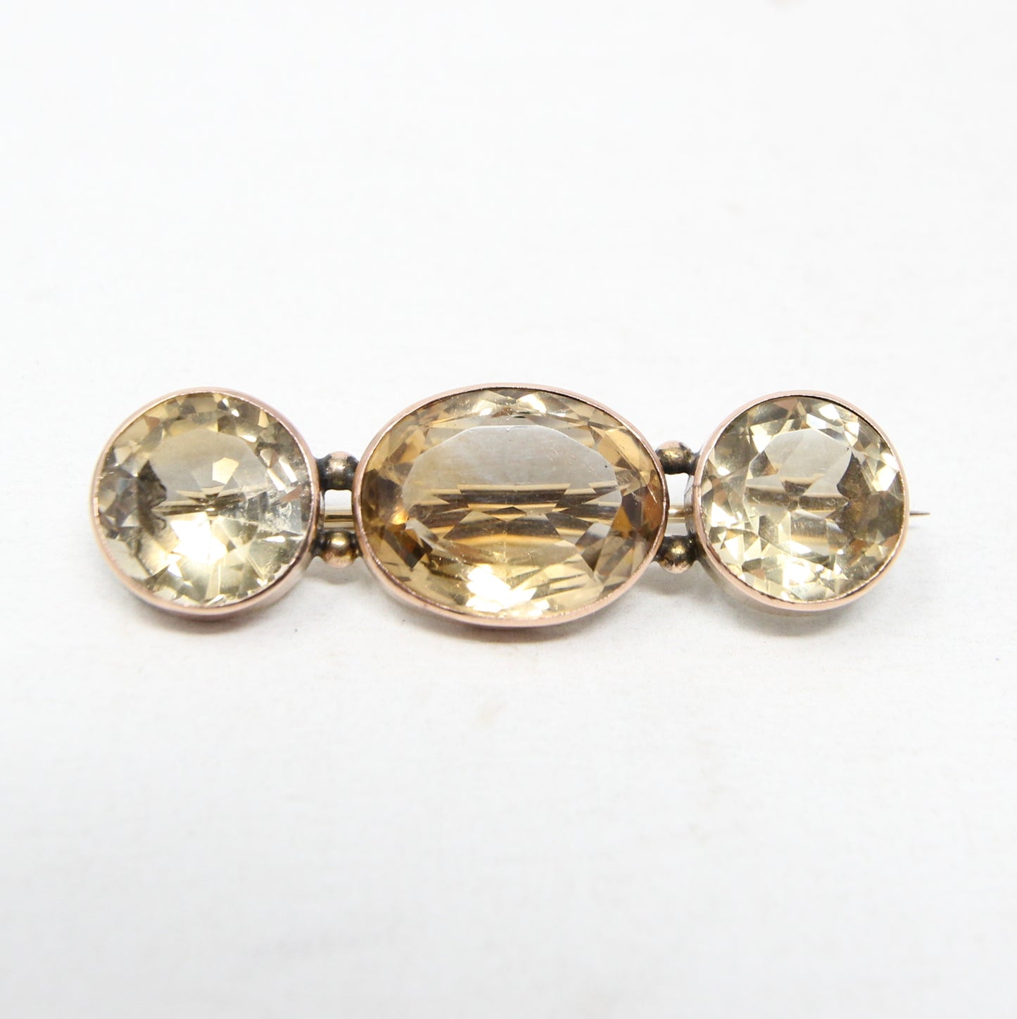 Antique Victorian English Hallmarked 9ct Rolled Gold 13.2Ct Citrine Statement Brooch