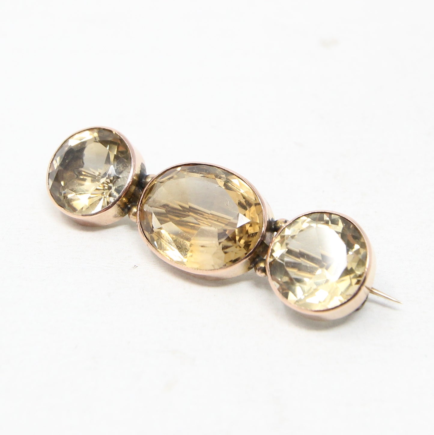 Antique Victorian English Hallmarked 9ct Rolled Gold 13.2Ct Citrine Statement Brooch