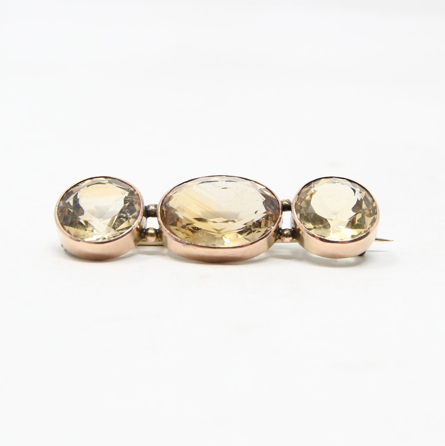 Antique Victorian English Hallmarked 9ct Rolled Gold 13.2Ct Citrine Statement Brooch