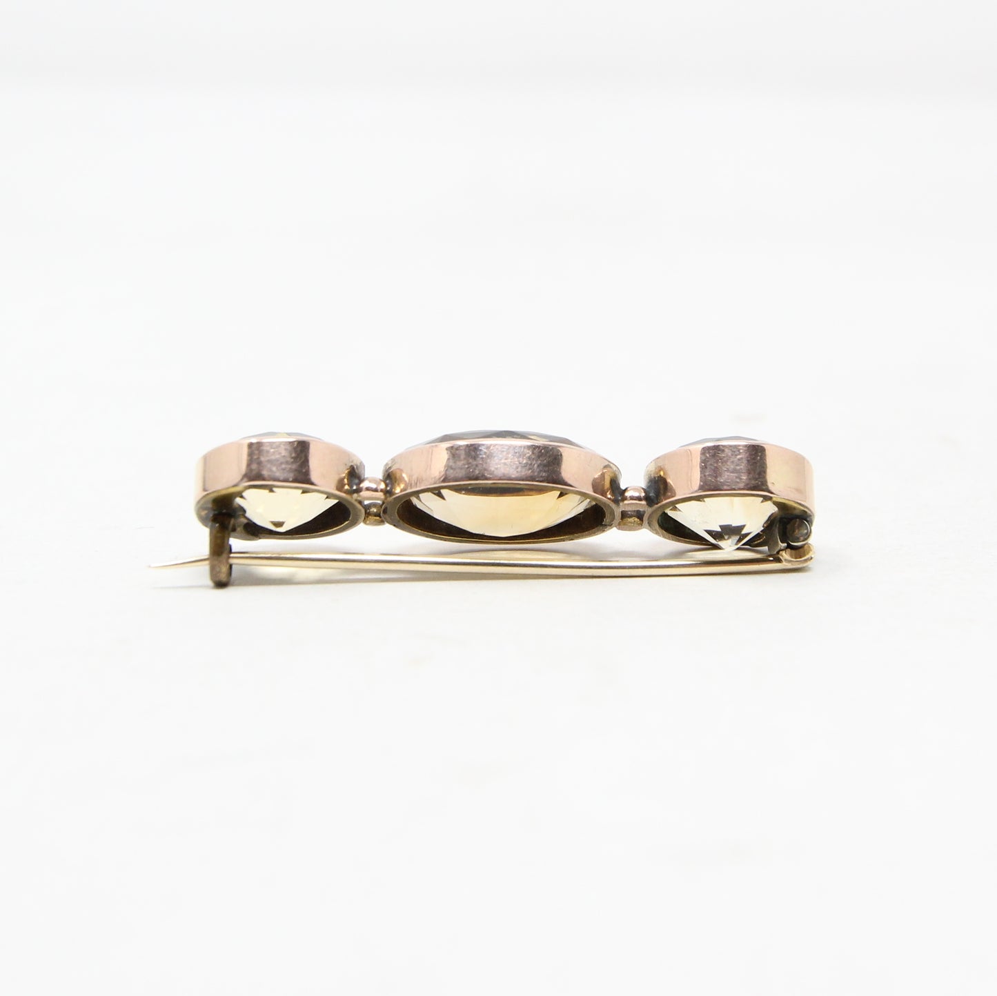 Antique Victorian English Hallmarked 9ct Rolled Gold 13.2Ct Citrine Statement Brooch