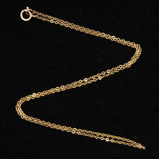 Vintage Hallmarked Solid 9ct 9k Gold Trace Belcher Chain Necklace 15''