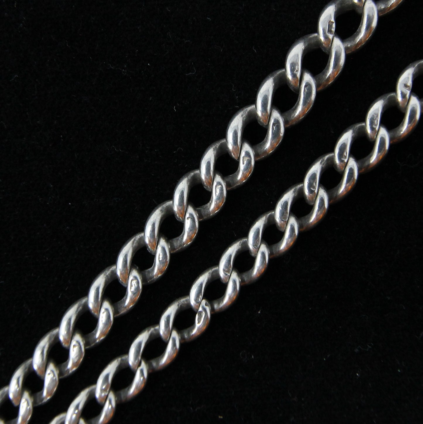 Antique 1833 Hallmarked Solid Sterling Silver Single Albert Curb Chain Swivel Fob 13.75'' 38g