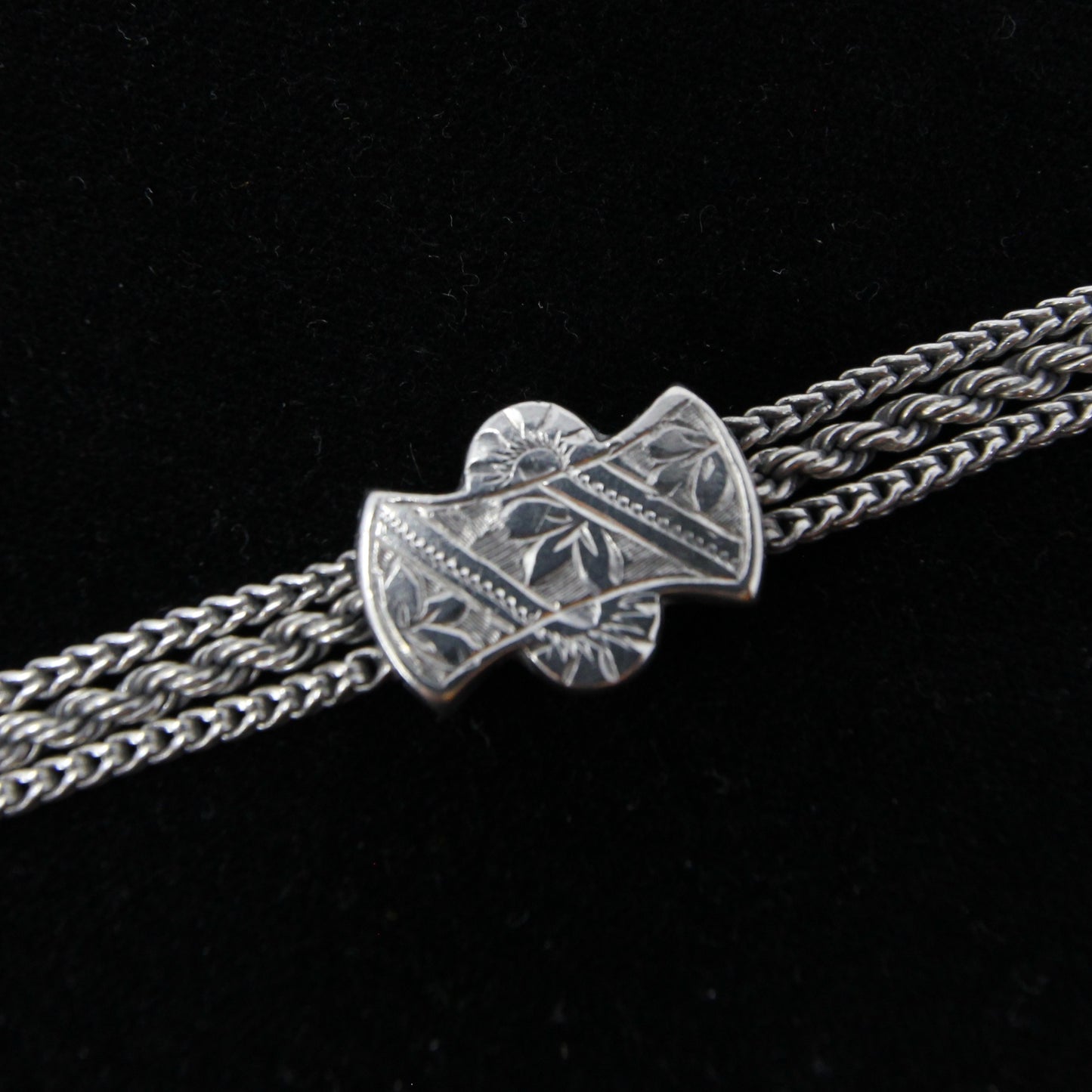 Antique Solid Silver Albertina Fancy Link Chain Bracelet 6.75'' 16g