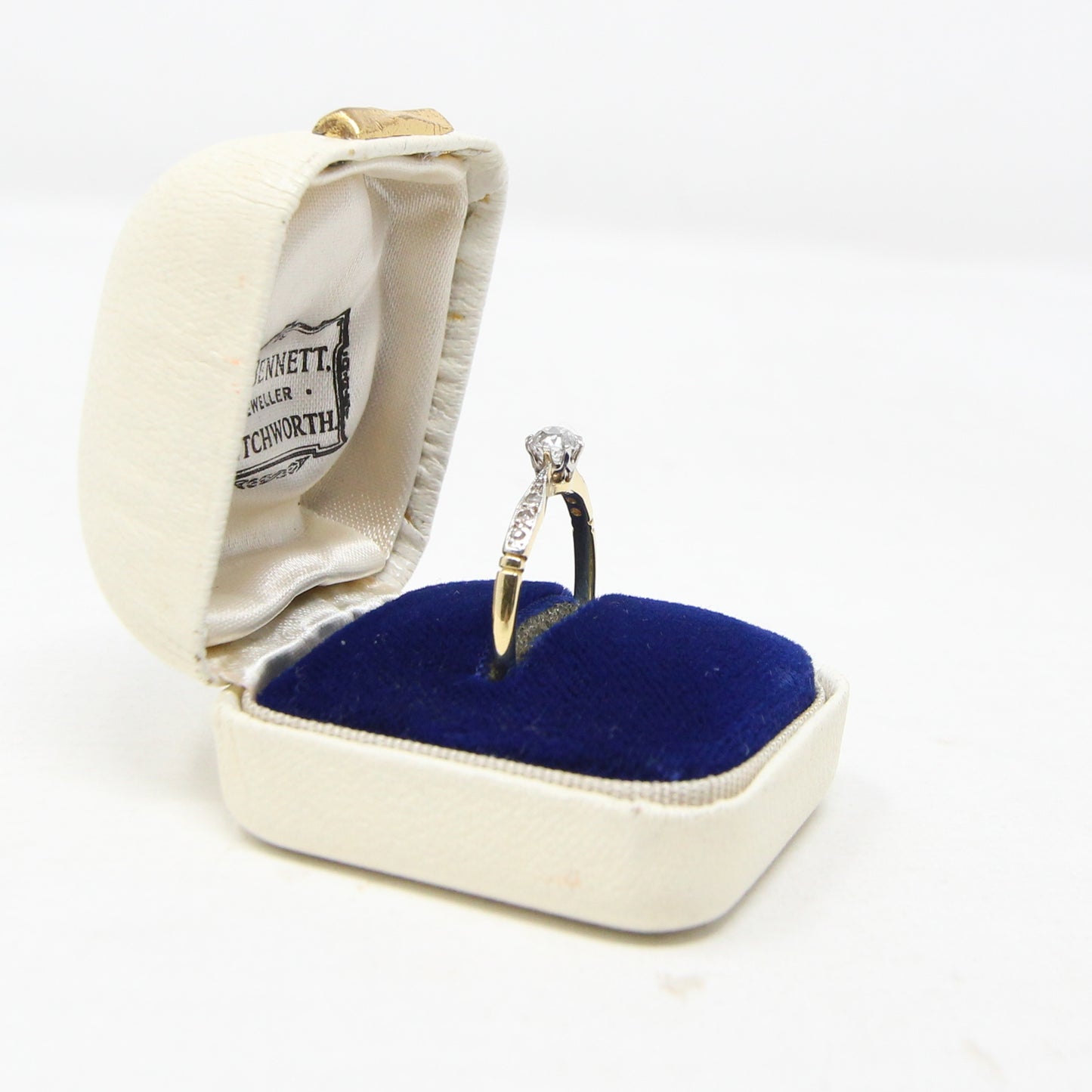 Antique Art Deco Hallmarked Solid 18ct 18k Gold 0.25Ct Diamond Ring Size P