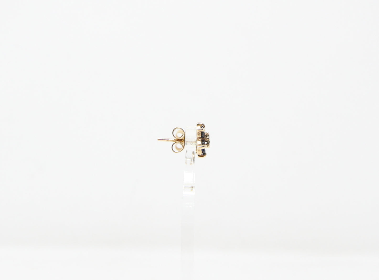 Vintage 1984 Hallmarked Solid 9ct 9k Gold Diamond Sapphire Star Stud Earrings