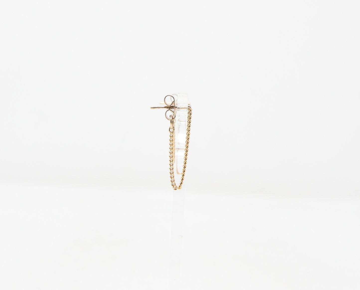 Vintage 1979 Hallmarked Solid 9ct 9k Gold Chain Drop Stud Earrings