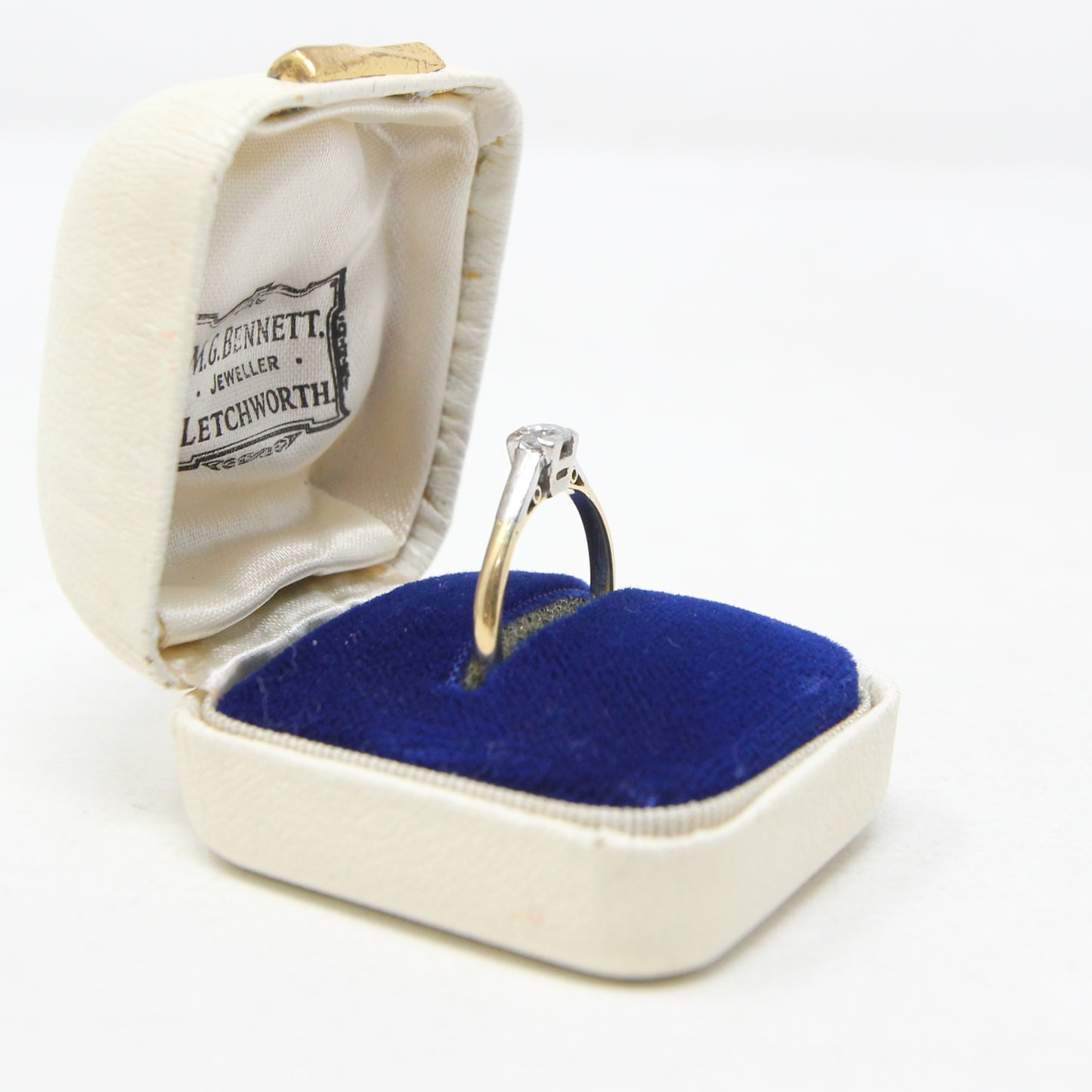 Antique Art Deco Hallmarked Solid 18ct 18k Gold Diamond Solitaire Ring Size M 1/2