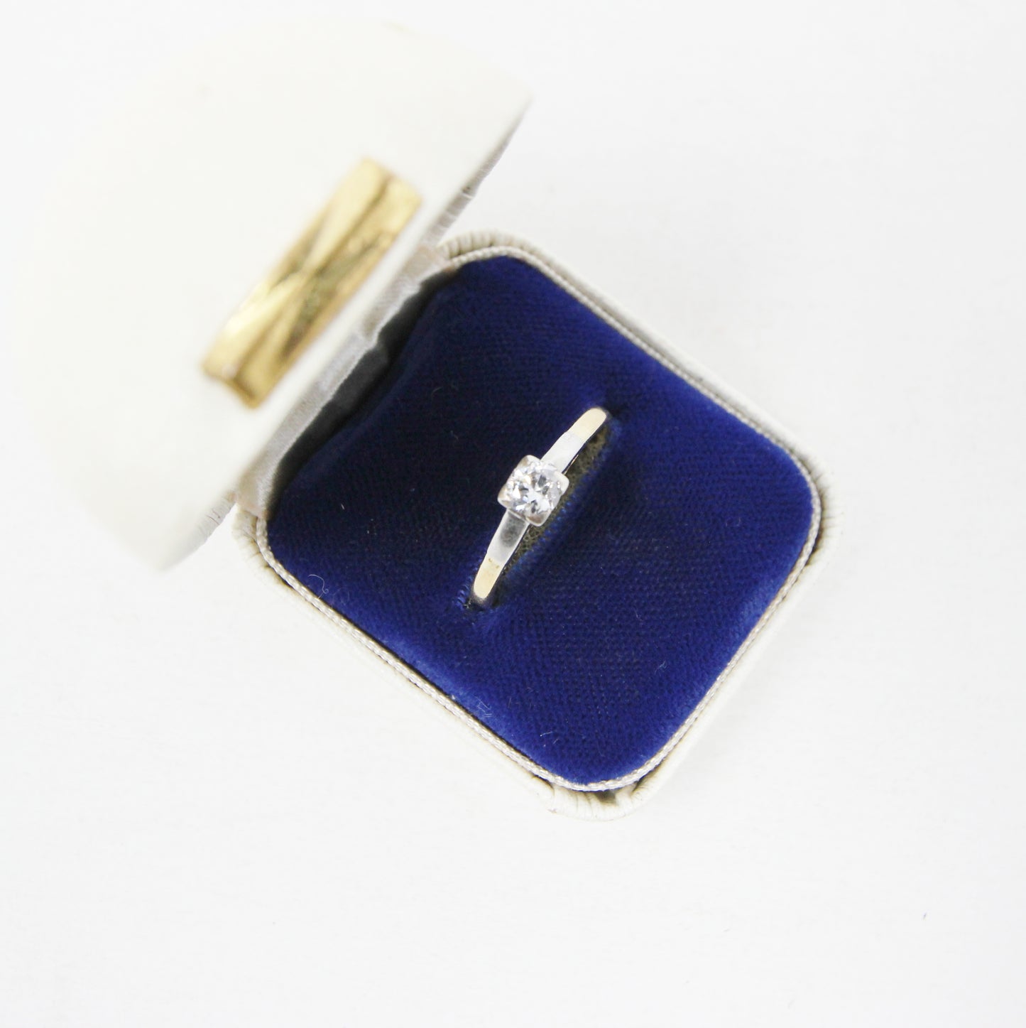 Antique Art Deco Hallmarked Solid 18ct 18k Gold Diamond Solitaire Ring Size M 1/2