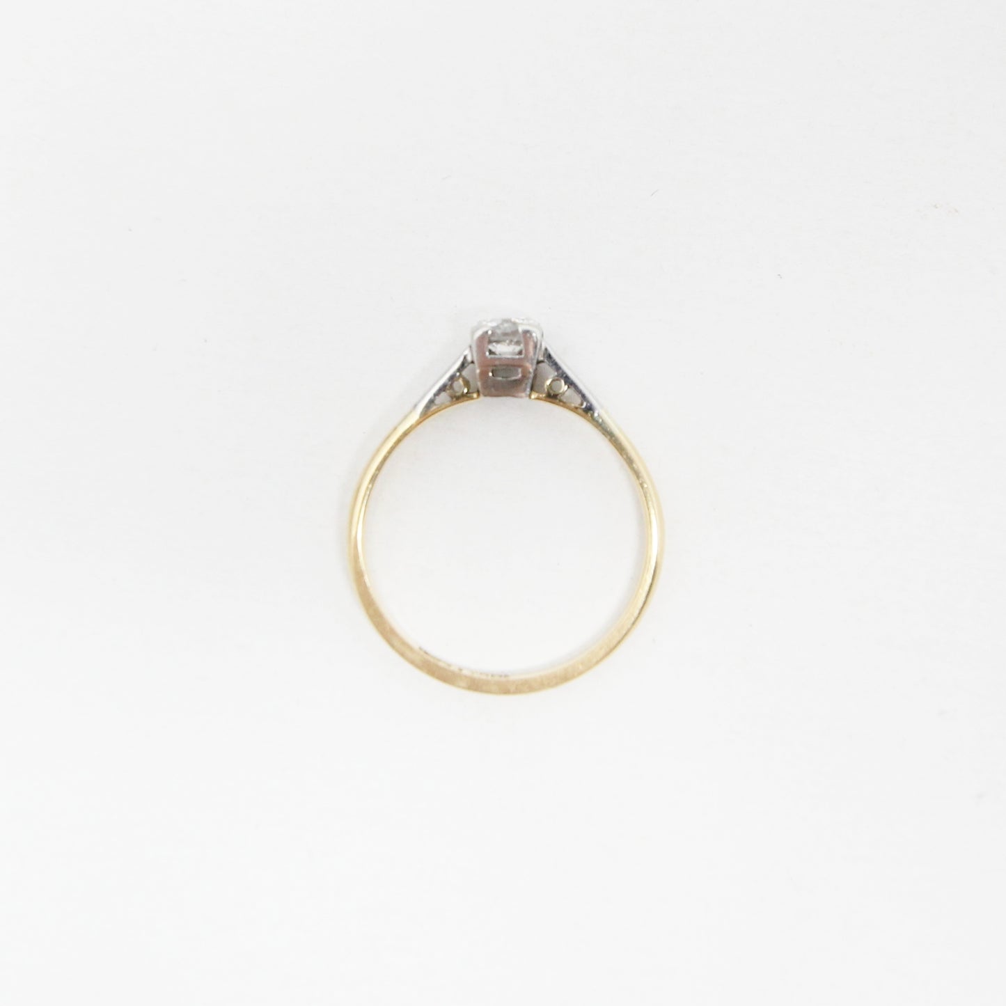 Antique Art Deco Hallmarked Solid 18ct 18k Gold Diamond Solitaire Ring Size M 1/2