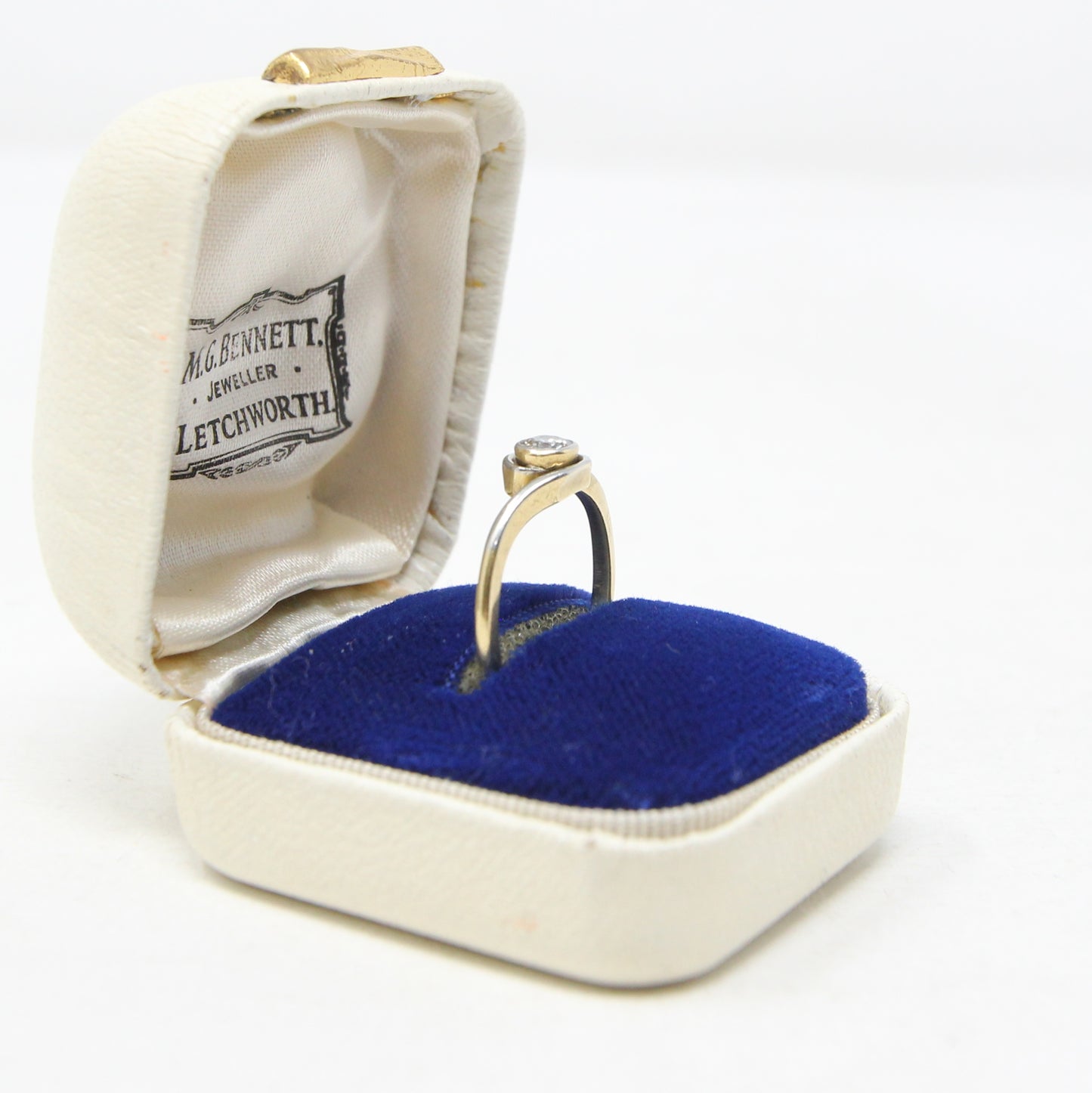 Antique Art Deco Hallmarked Solid 18ct 18k Gold Diamond Solitaire Ring Size L 1/2