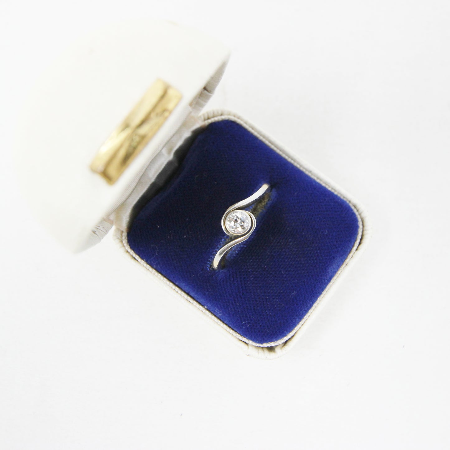 Antique Art Deco Hallmarked Solid 18ct 18k Gold Diamond Solitaire Ring Size L 1/2