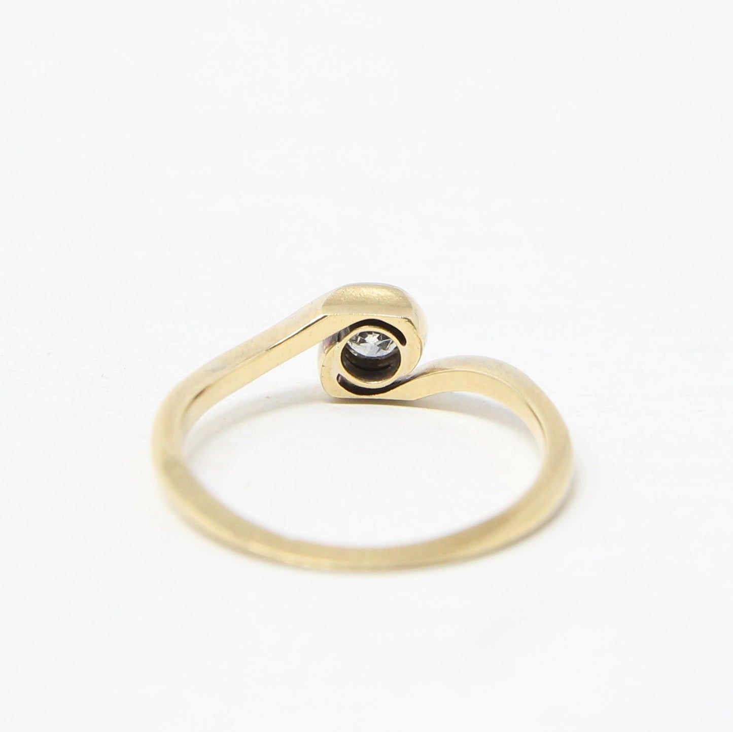 Antique Art Deco Hallmarked Solid 18ct 18k Gold Diamond Solitaire Ring Size L 1/2