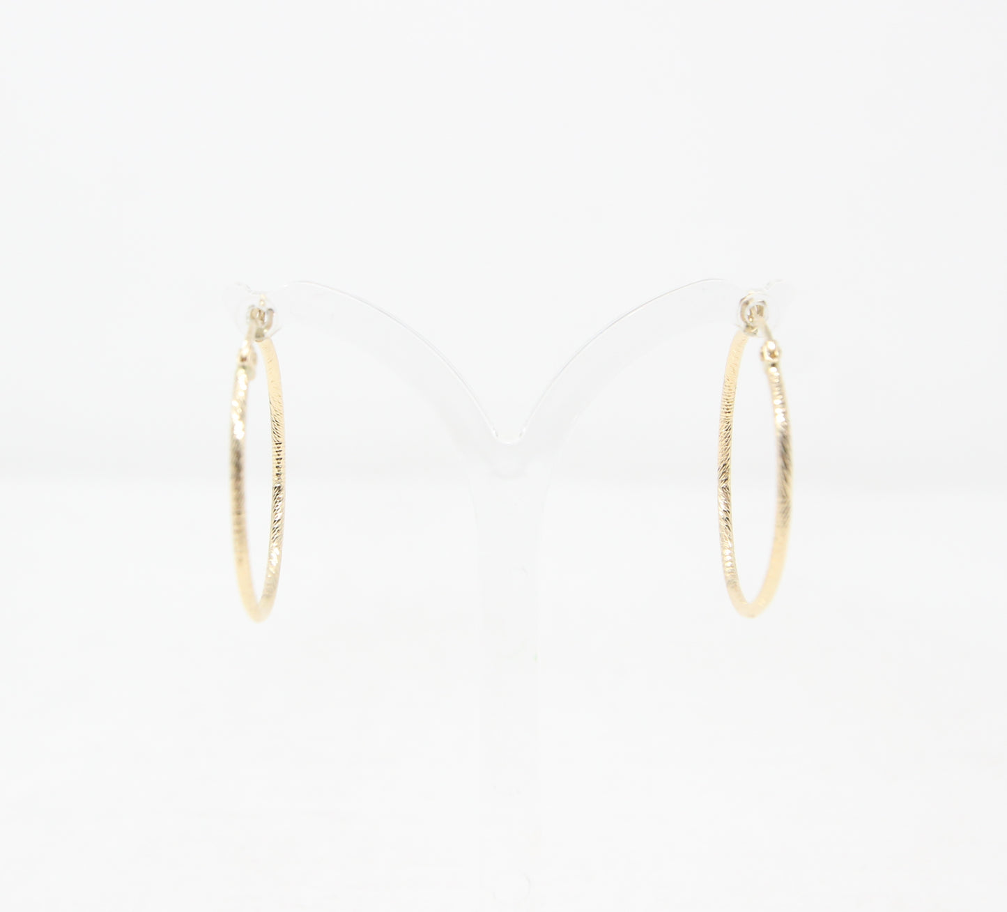 Vintage IBB Hallmarked Solid 14ct 14k Gold Textured Hoop Earrings Hoops