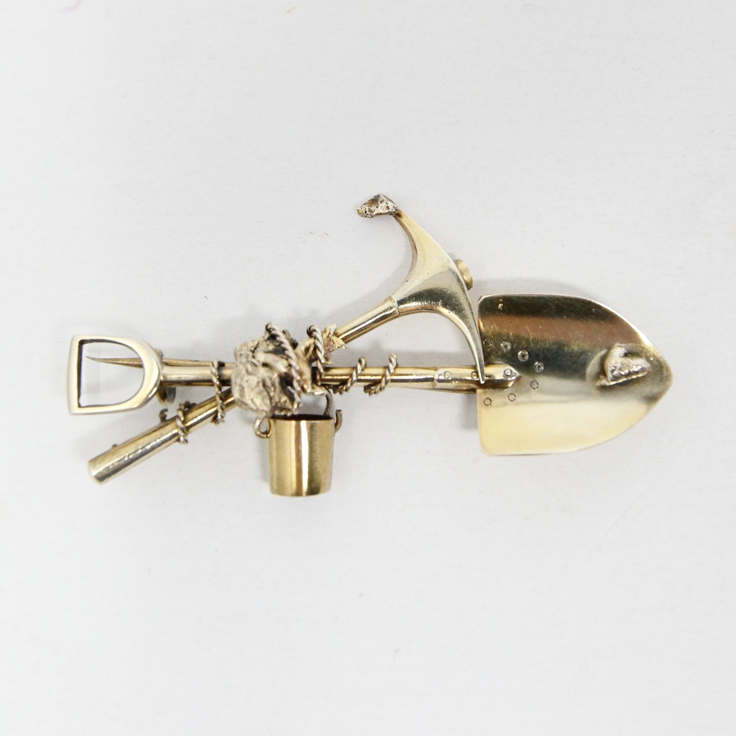 Antique Victorian Solid 9ct 9k Gold Miners Prospectors Nugget Brooch Pin