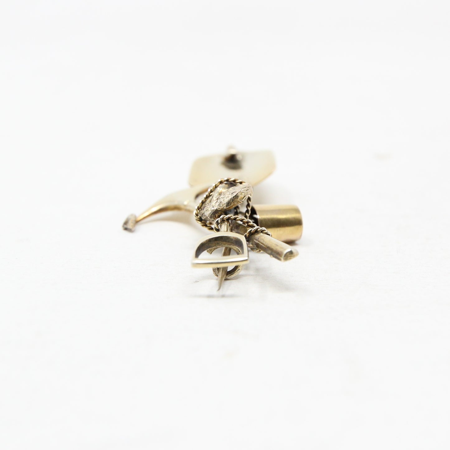 Antique Victorian Solid 9ct 9k Gold Miners Prospectors Nugget Brooch Pin