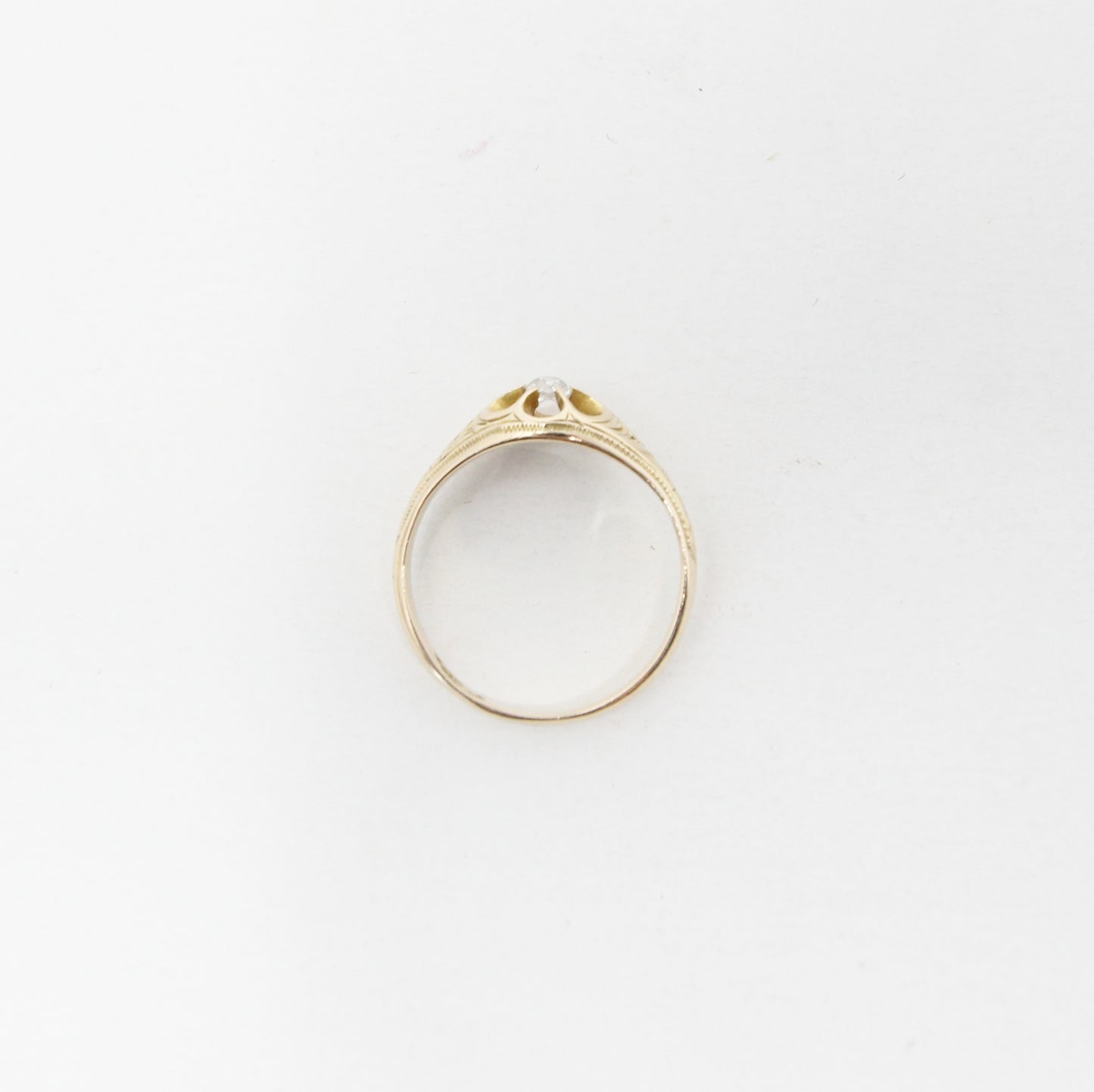 Antique Victorian Hallmarked Solid 15ct 15k Gold Diamond Belcher Daisy Ring Size L