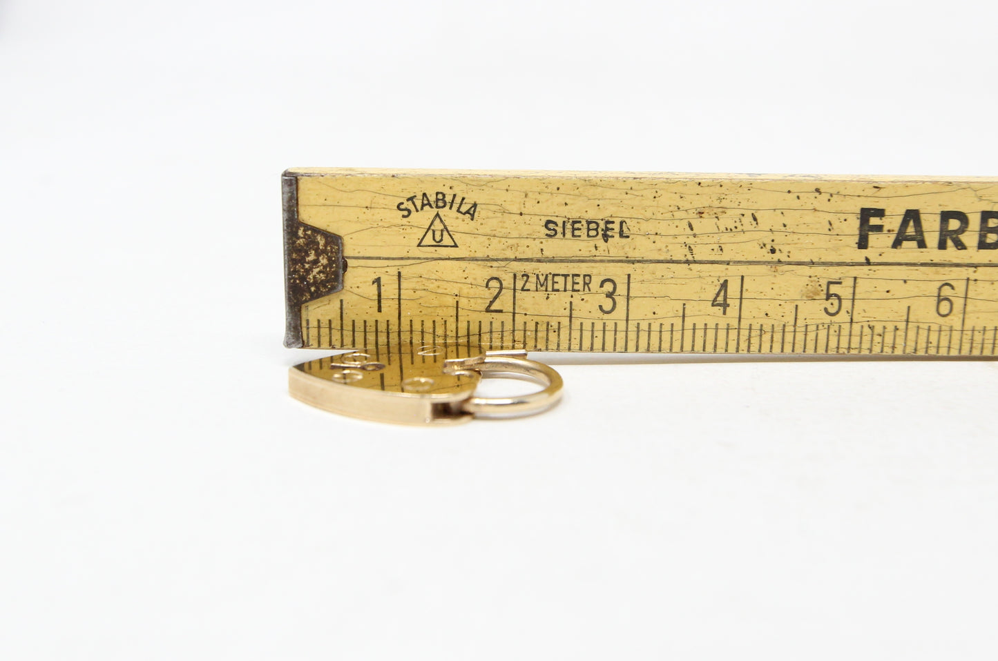 Vintage 1985 English Hallmarked Solid 9ct Gold Large Heart Padlock Pendant 3g